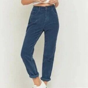 Urban Outfitters BDG Mom High Rise Blue Corduroy Jeans.